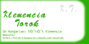 klemencia torok business card